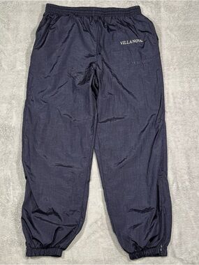 VTG Champion Villanova Nylon Track Pants Men XL Navy Y2K Windbreaker Baggy 90s